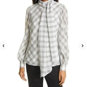 Ted Baker Windowpane Tie Front Blouse
